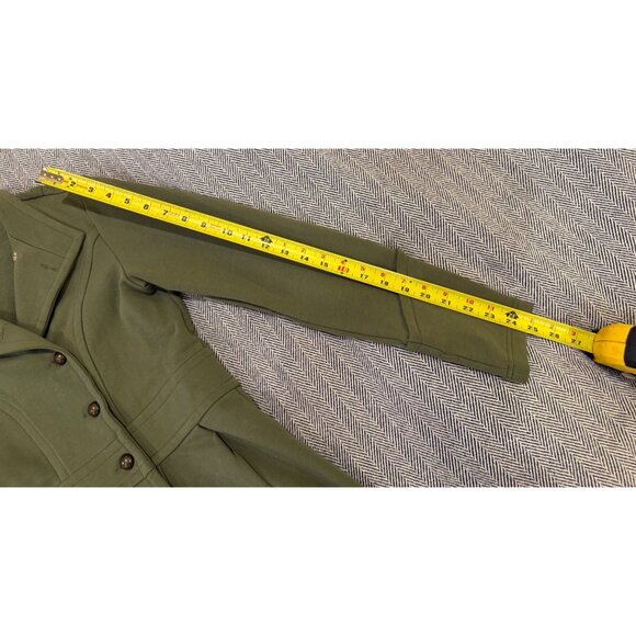 Matilda Jane XS Olive Green Button-Up Jacket With Pleated Back & Waist Tie Detai - Picture 9 of 9